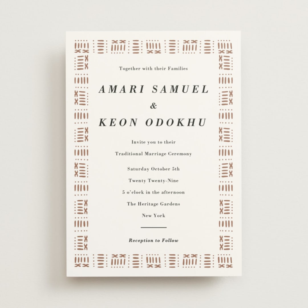 "Amari" - Wedding Invitations in Ivory by Oma N. Ramkhelawan - Front