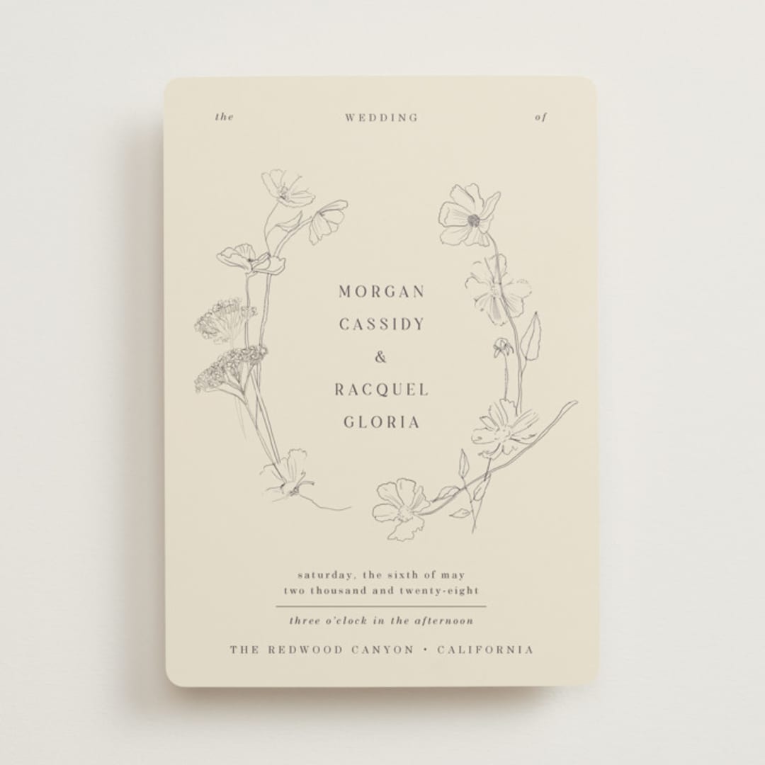 "floral stamp" - Wedding Invitations in Ivory by Baumbirdy - Front