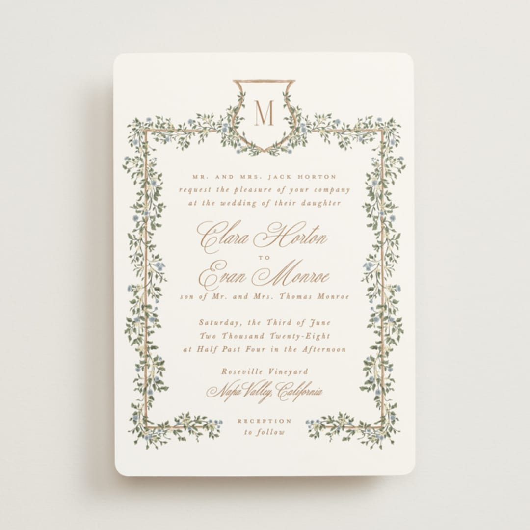 "Arbour" - Wedding Invitations in Lake by Leah Bisch - Front