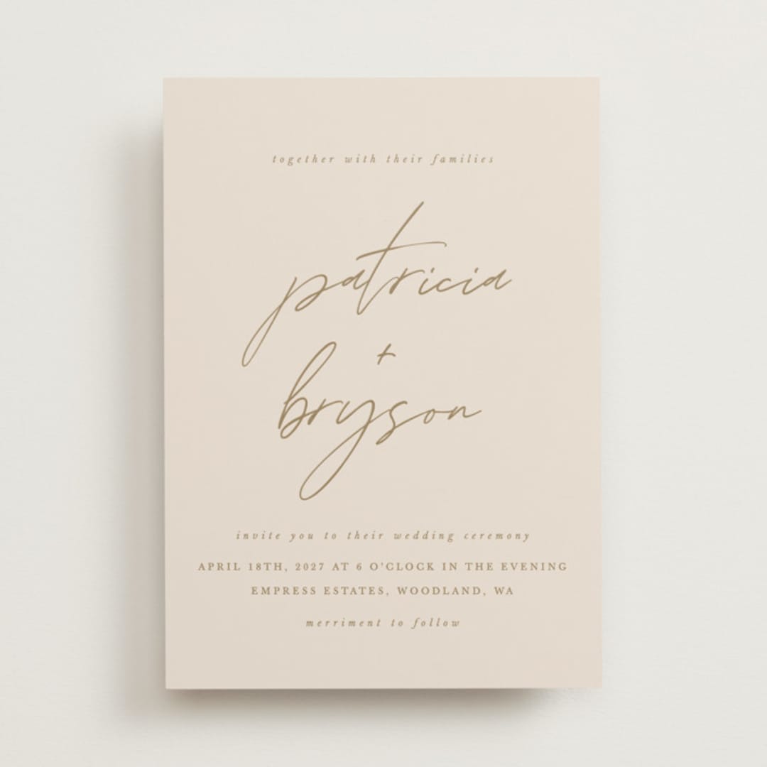 "Everlasting Love" - Wedding Invitations in Linen by Brandy Folse - Front