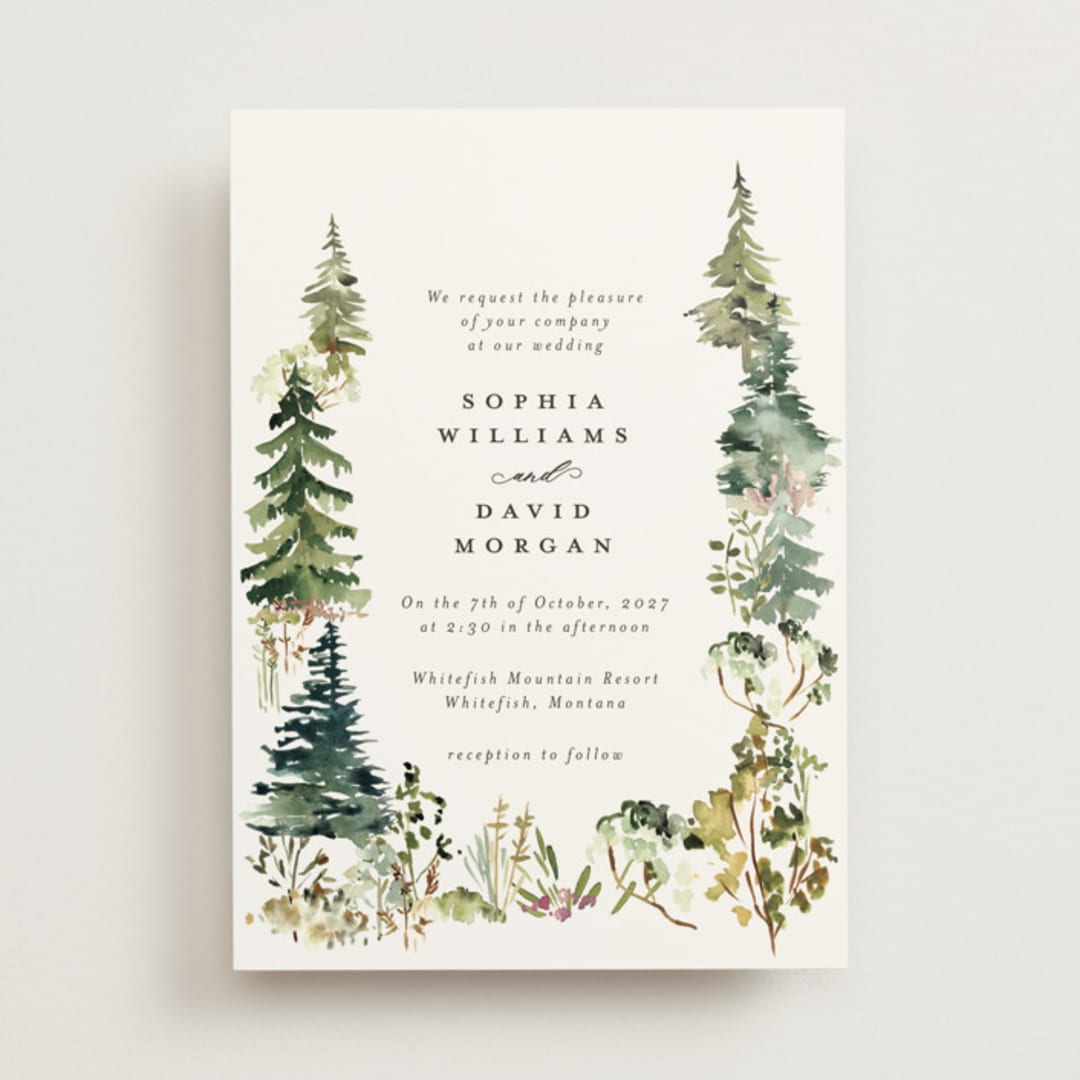 "Great Outdoors" - Wedding Invitations in Forest by Petra Kern - Front