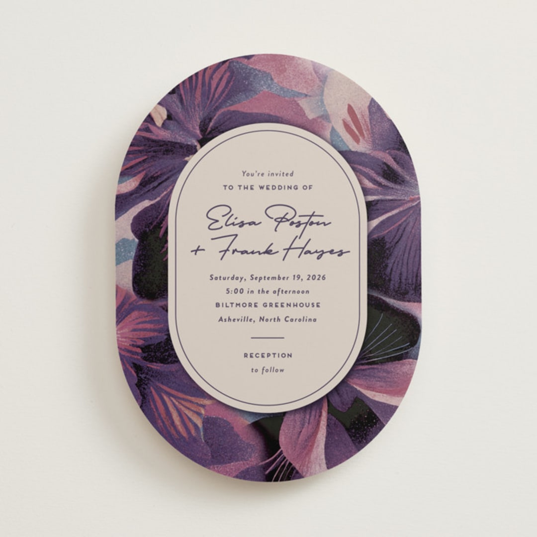 "Elisa" - Wedding Invitations in Orchid by Simona Camp - Front