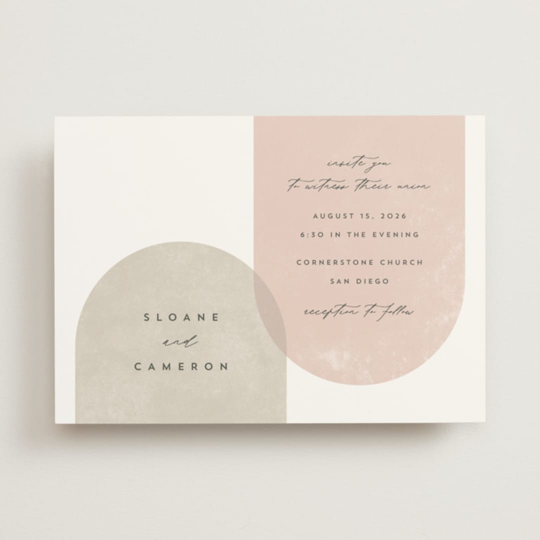 "Arched" - Wedding Invitations in Carnation by Brianne Larsen - Front