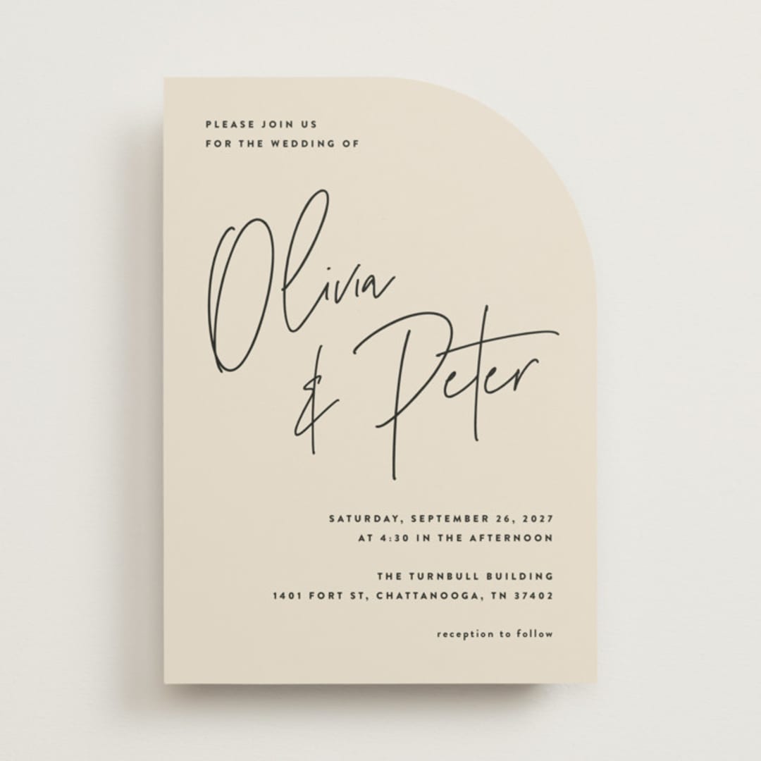 "Signed" - Wedding Invitations in Champagne by JoAnn Jinks - Front