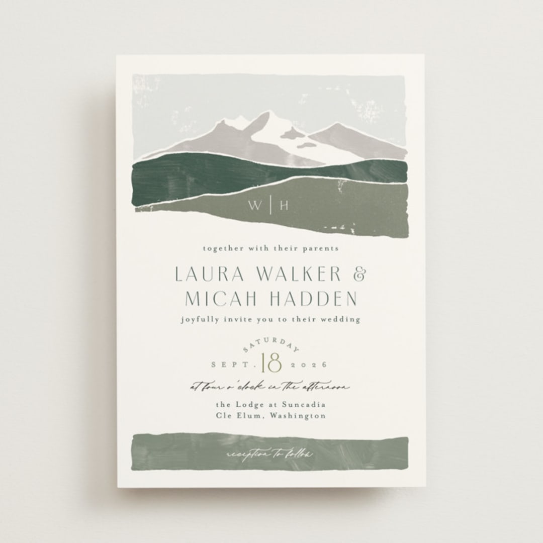 "Foothills" - Wedding Invitations in Grass by Alethea and Ruth - Front