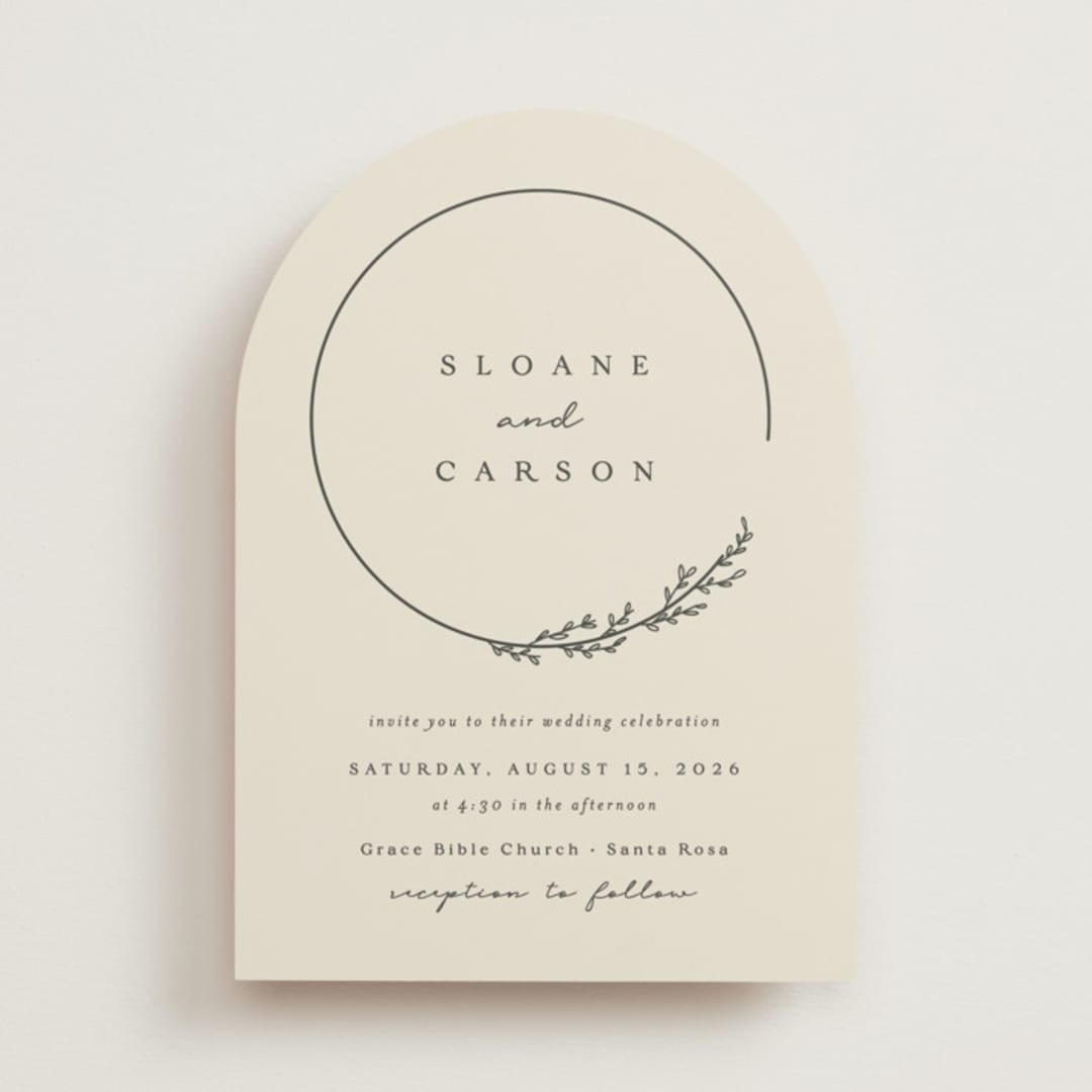 "Branched" - Wedding Invitations in Almond by Brianne Larsen - Front