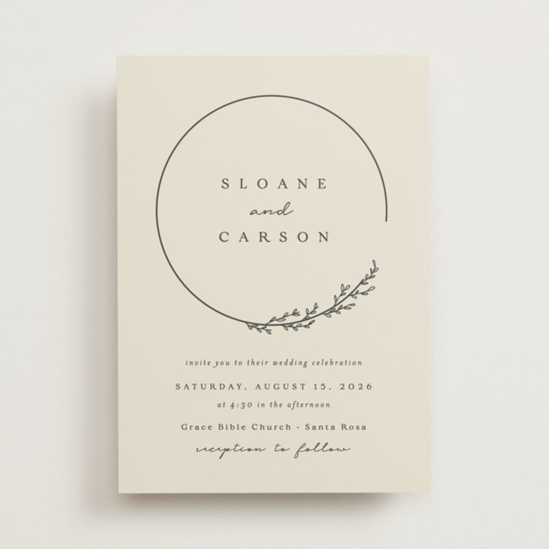 "Branched" - Wedding Invitations in Almond by Brianne Larsen - Front