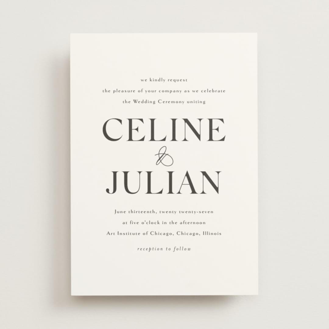 "CELINE" - Wedding Invitations in Opal by Melanie Kosuge - Front