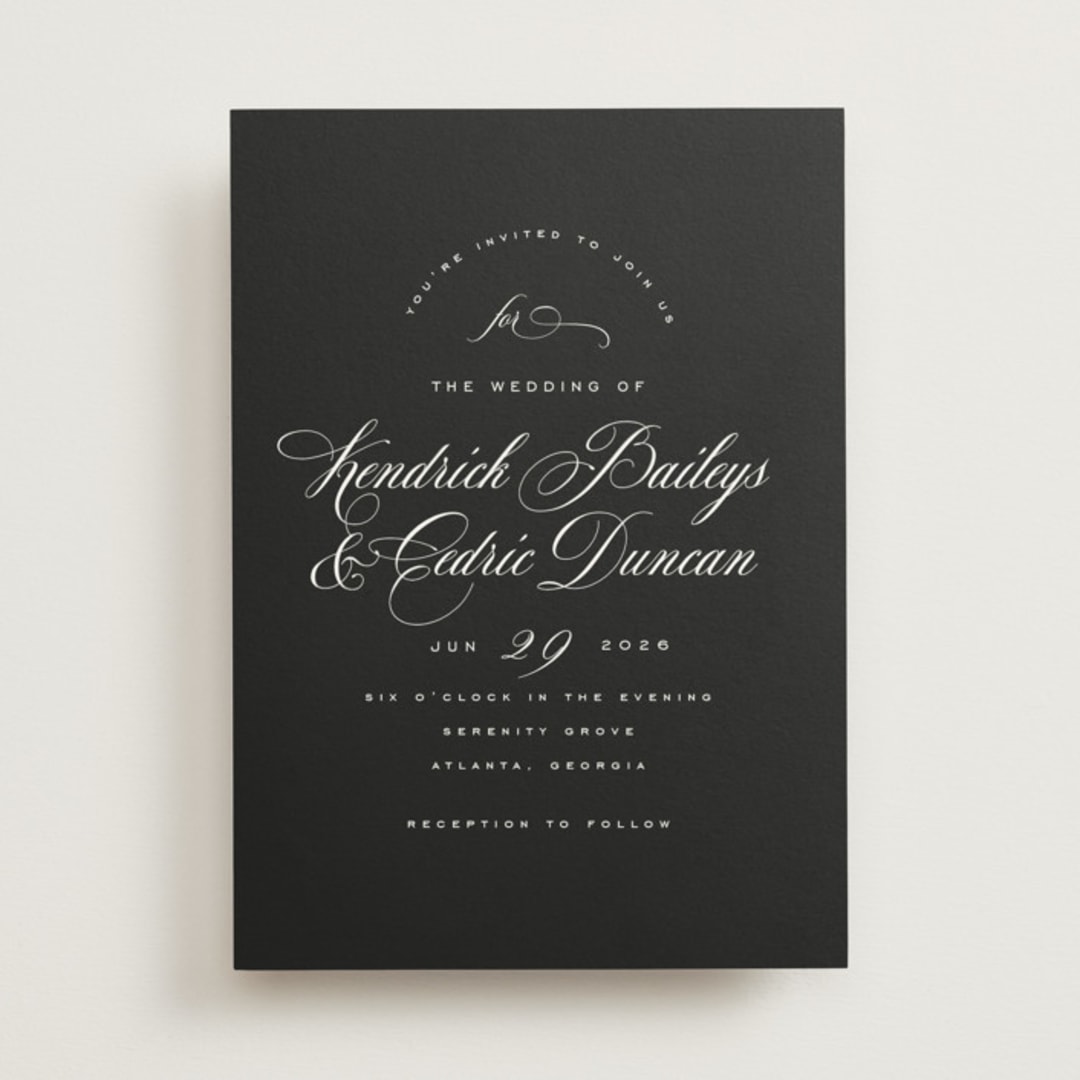 "schiacciata" - Wedding Invitations in Black Dahlia by chocomocacino - Front
