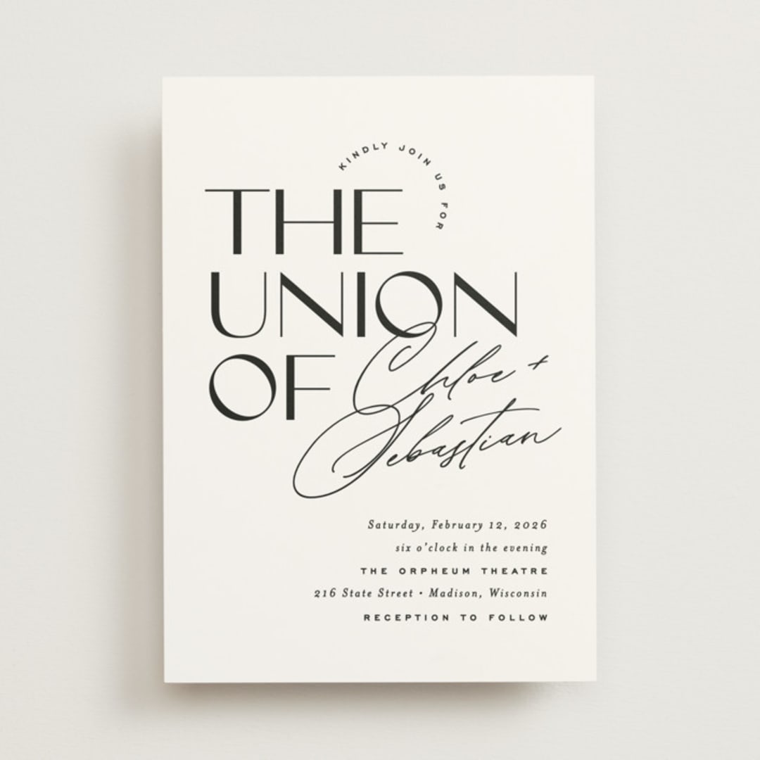 "Union Stack" - Wedding Invitations in Diamond by Jessica Corliss - Front