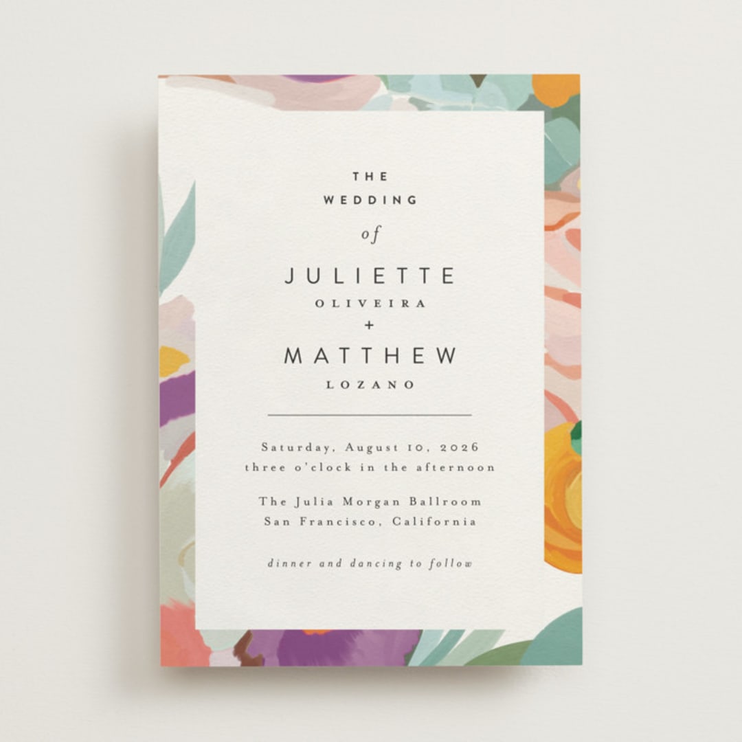 "Abstract Florals" - Wedding Invitations in Bouquet by Maria Hilas-Louie - Front