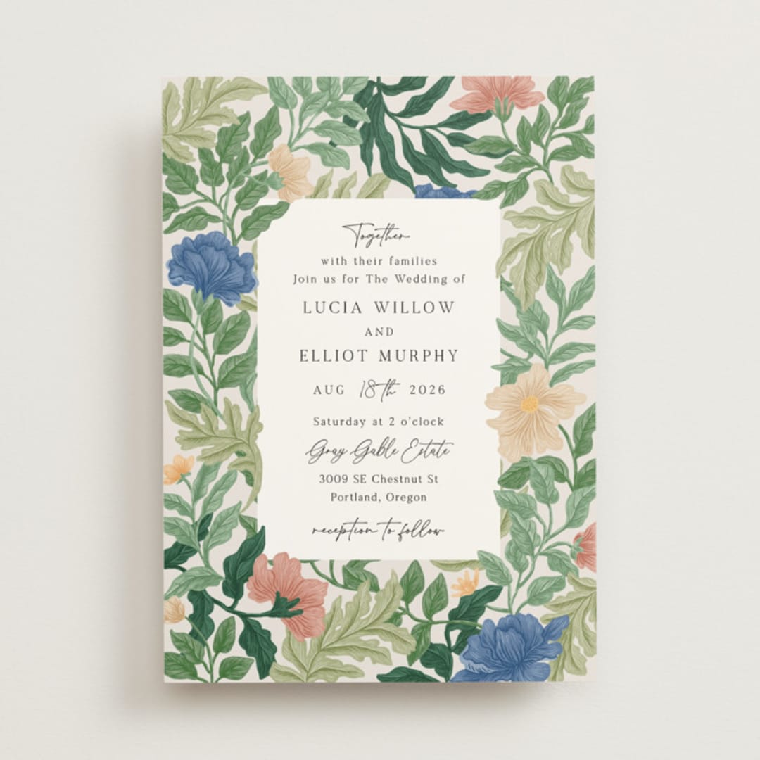 "Floral Garden" - Wedding Invitations in Garden by Elly - Front