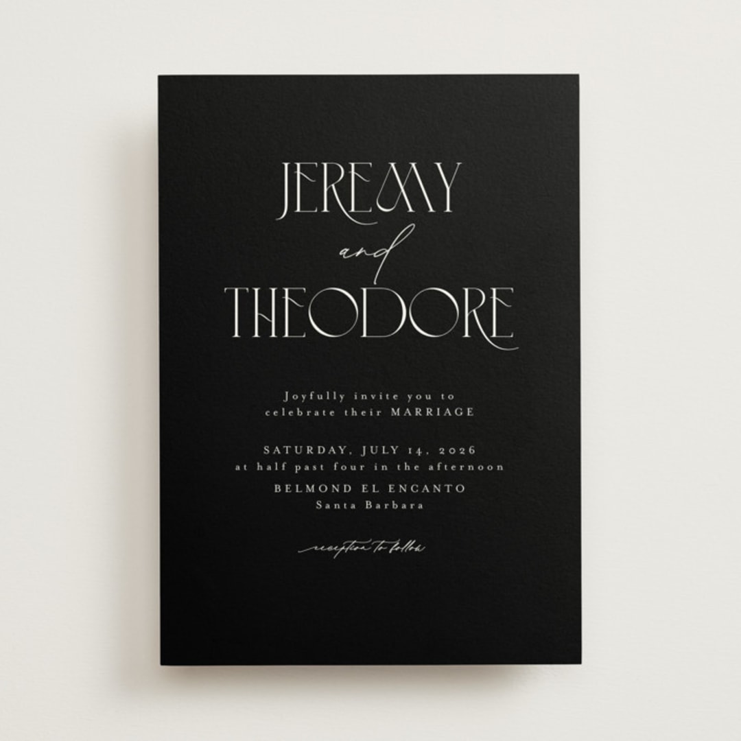 "Black-Tie" - Wedding Invitations in Noir by Benita Crandall - Front