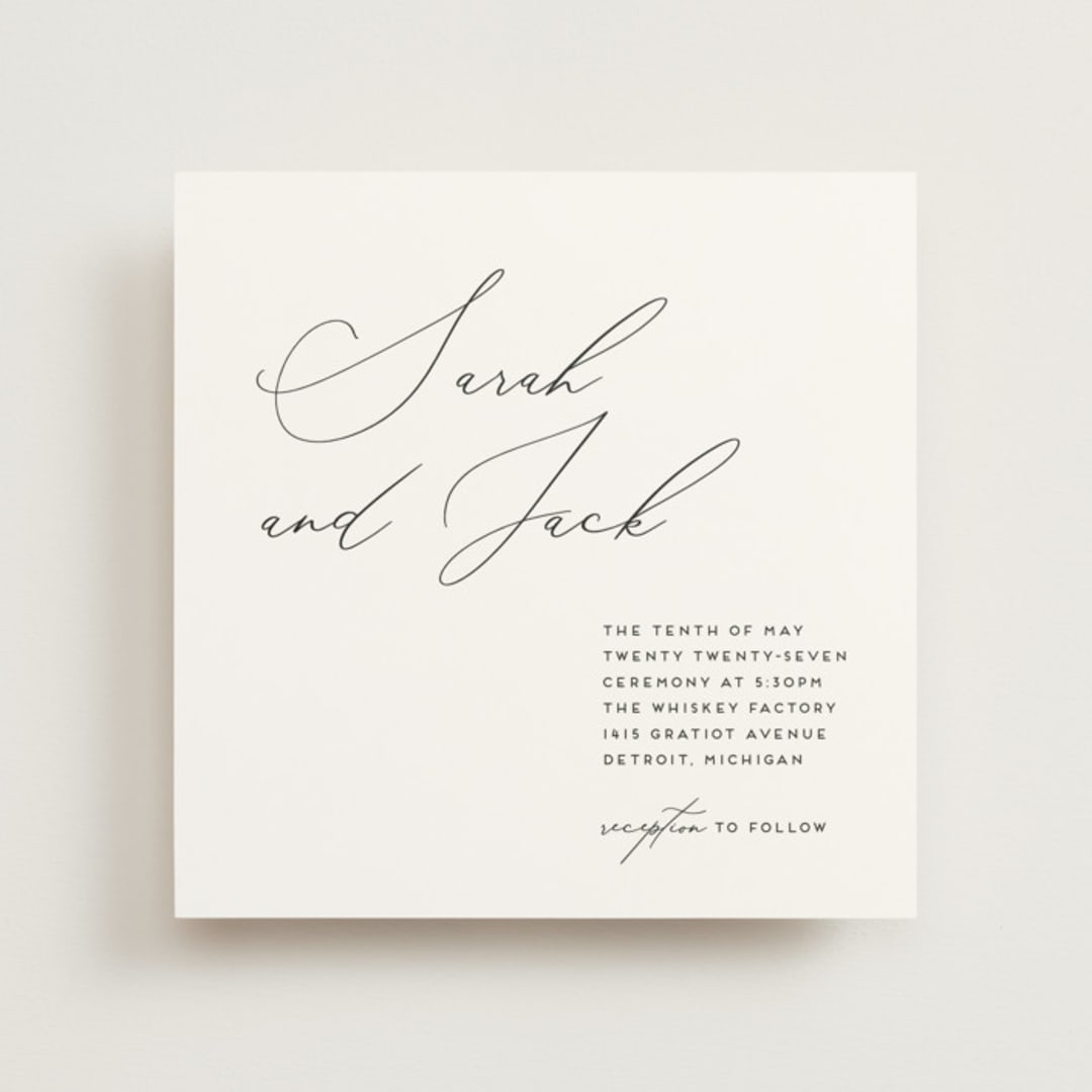 "the script" - Wedding Invitations in Tuxedo by Genna Blackburn - Front