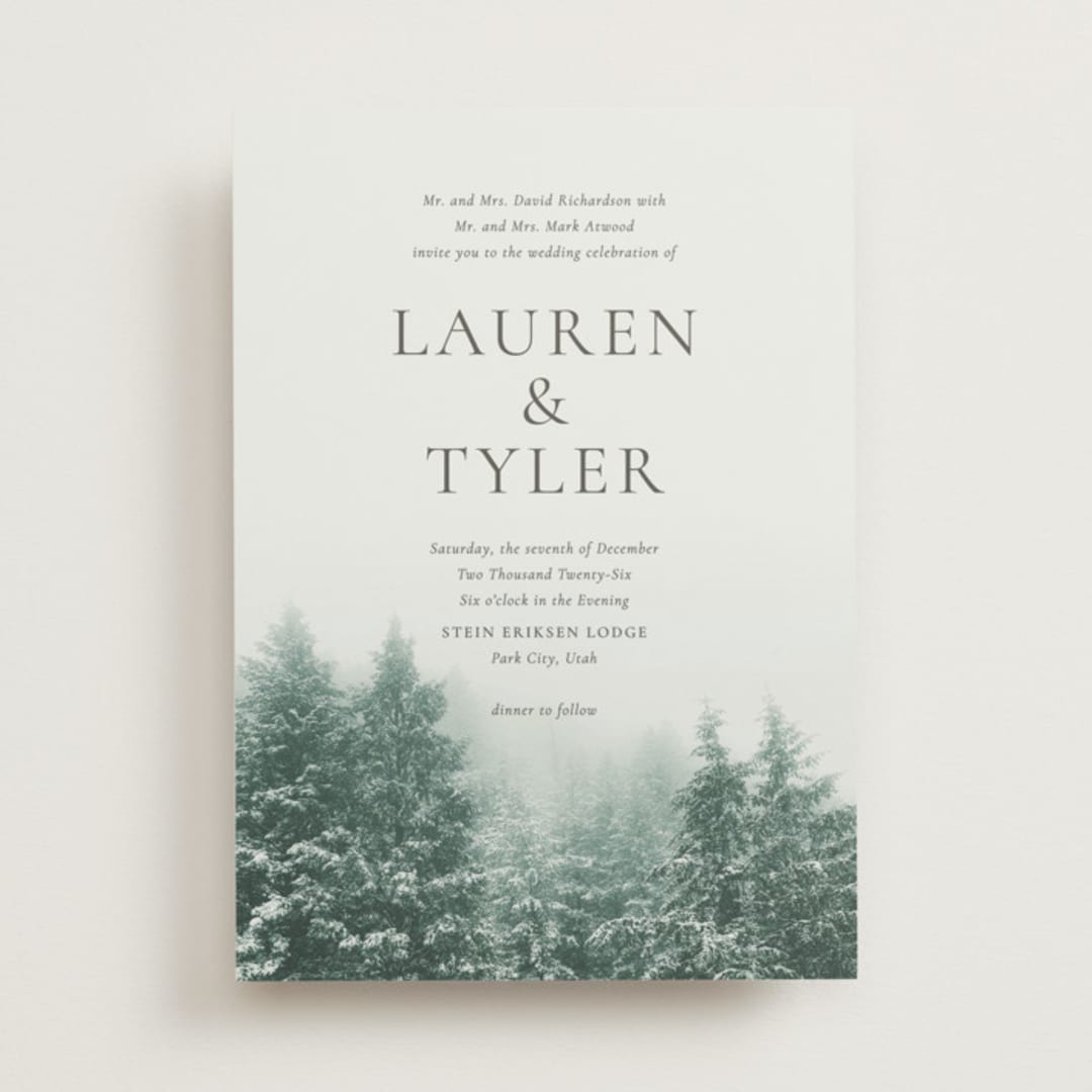 "winter's edge" - Wedding Invitations in Alpine by Eric Clegg - Front