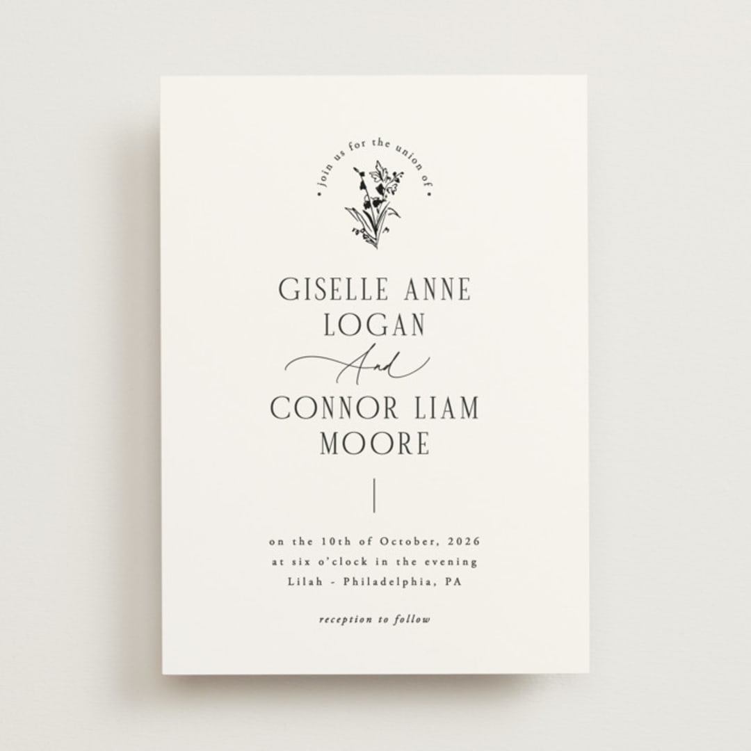 "Quintessential" - Wedding Invitations in Cotton by Everett Paper Goods - Front