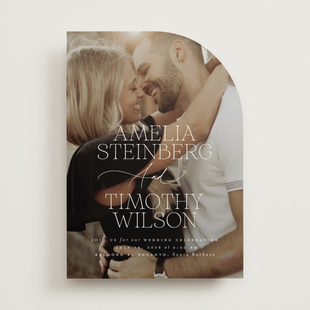 "Dashing" - Wedding Invitations in Pearl by Benita Crandall - Front