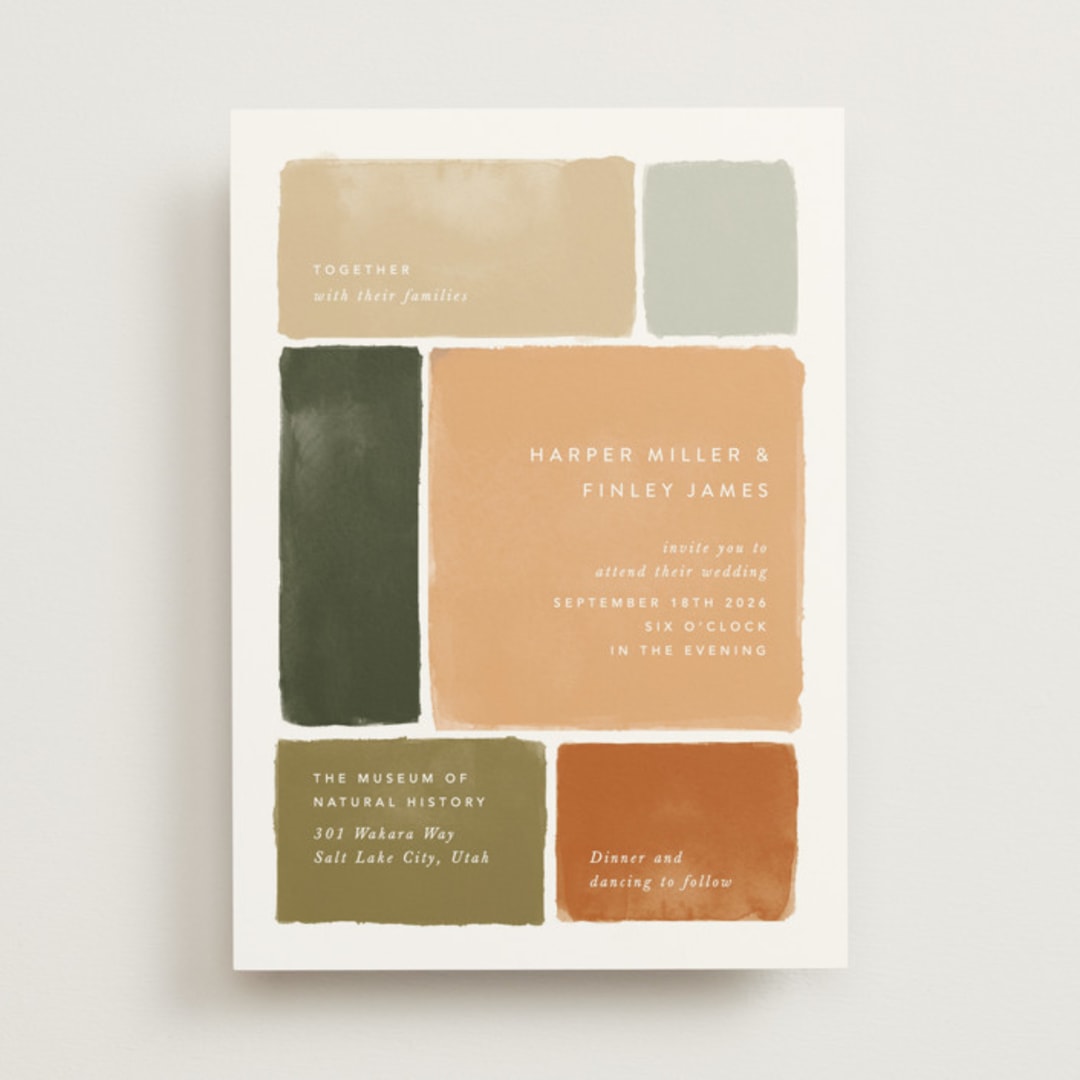 "Concord" - Wedding Invitations in Moss by Robert and Stella - Front