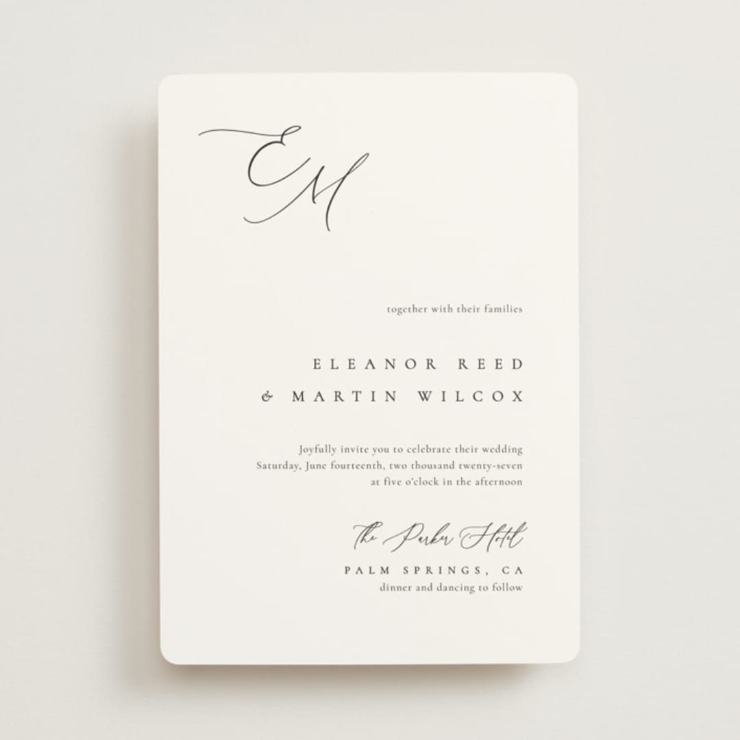 "Corner" - Wedding Invitations in Silk by Kelly Schmidt - Front