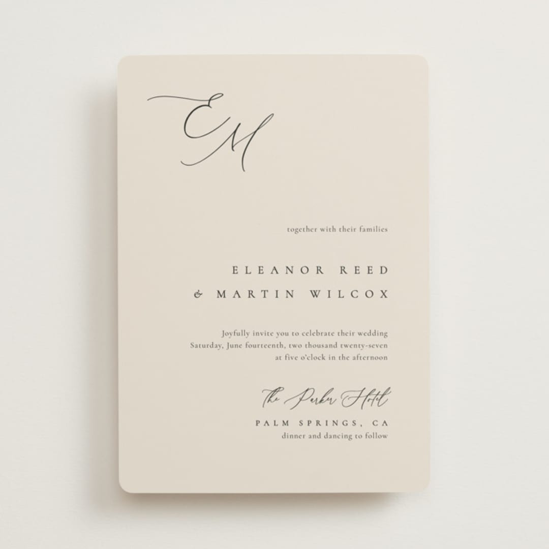 "Corner" - Wedding Invitations in Linen by Kelly Schmidt - Front