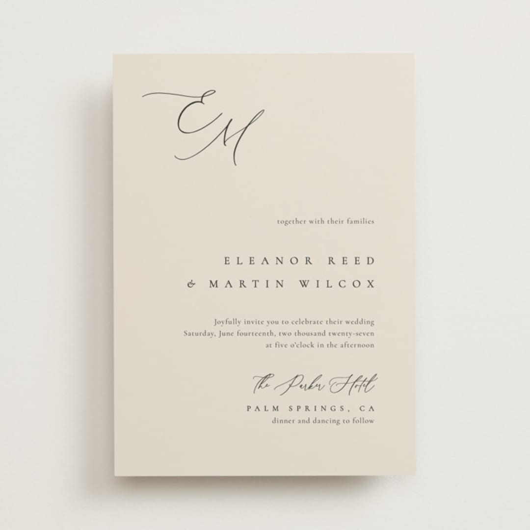 "Corner" - Wedding Invitations in Linen by Kelly Schmidt - Front