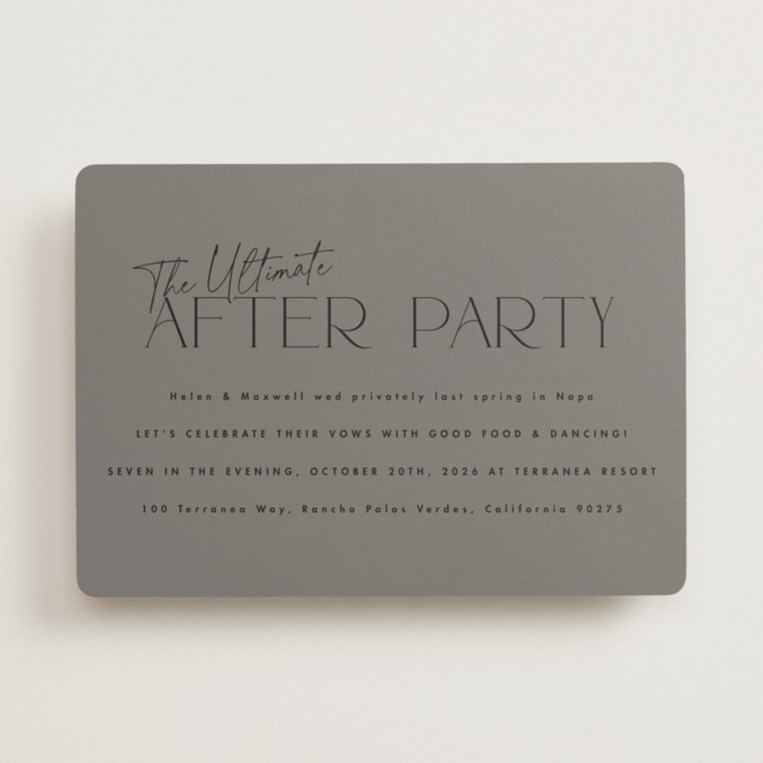 "The Ultimate After Party" - Wedding Invitations in Fog by Becky Nimoy - Front