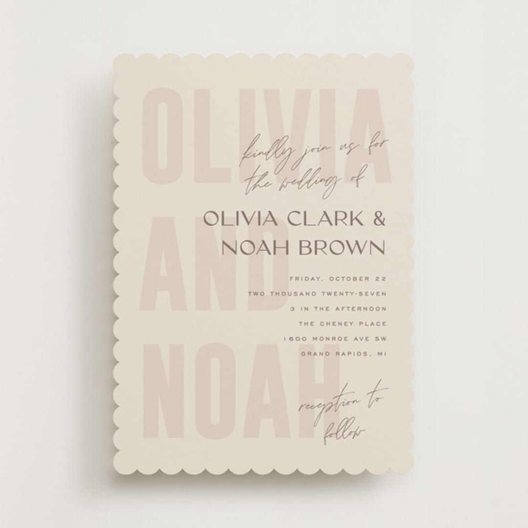 "Salted" - Wedding Invitations in Blush by Pixel and Hank - Front