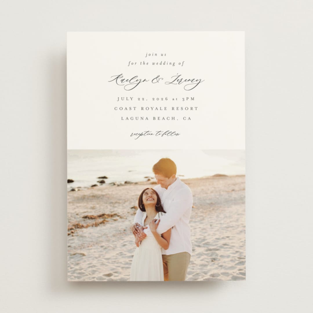 "Minimalist Photo" - Wedding Invitations in Ivory by Nicole Walsh - Front