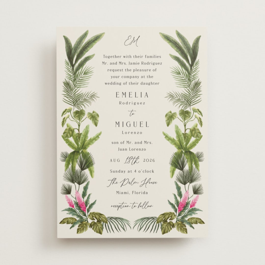 "Tropical garden" - Wedding Invitations in Lime by Elly - Front