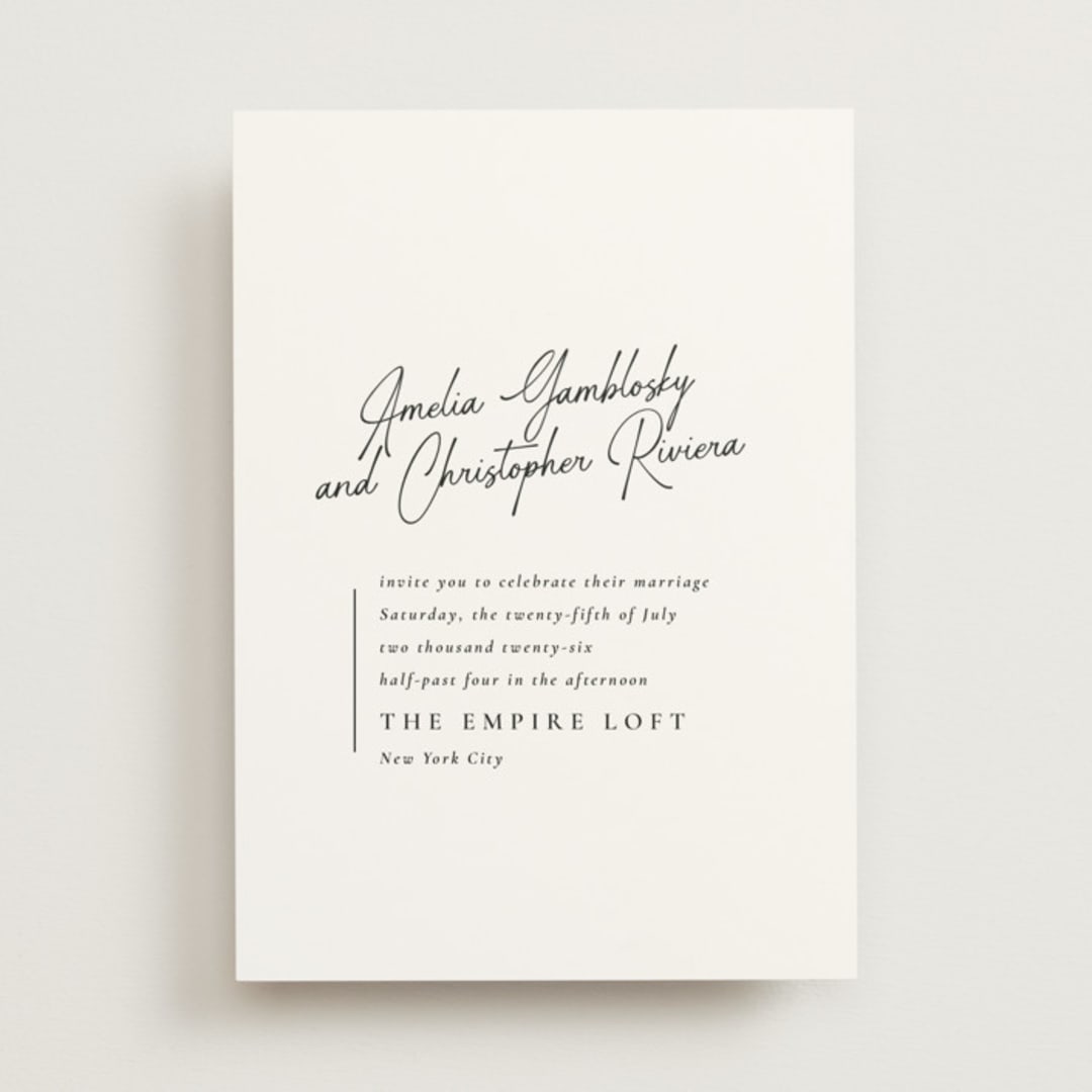 "Opera" - Wedding Invitations in Tuxedo by Jackie Mangiolino - Front