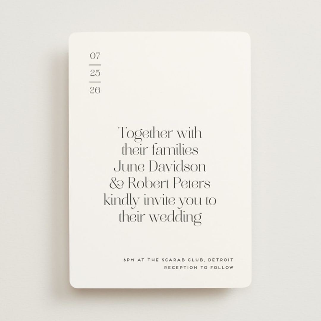 "Aligning" - Wedding Invitations in Tuxedo by Genna Blackburn - Front