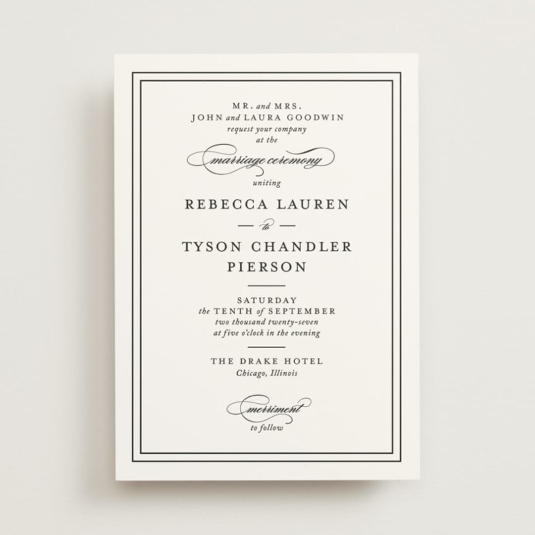 "Eloquence" - Wedding Invitations in Vanilla by Kimberly FitzSimons - Front