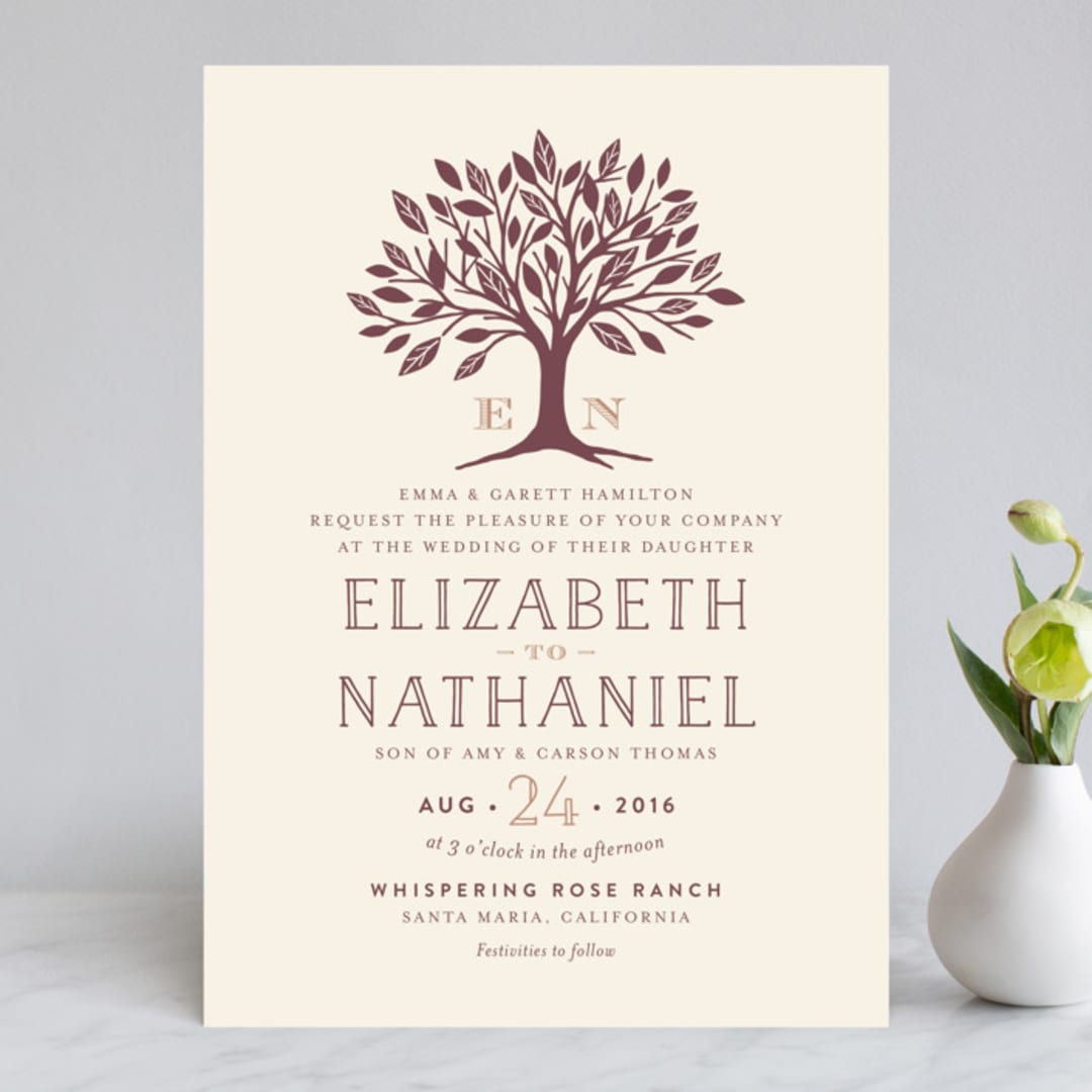 "Enchanted" - Wedding Invitations in Bark by Griffinbell Paper Co. - Front