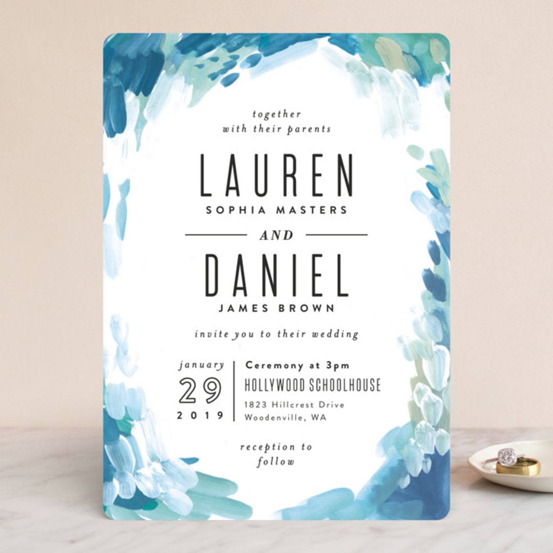 "Gallery Abstract Art" - Wedding Invitations in Ocean by Alethea and Ruth - Front