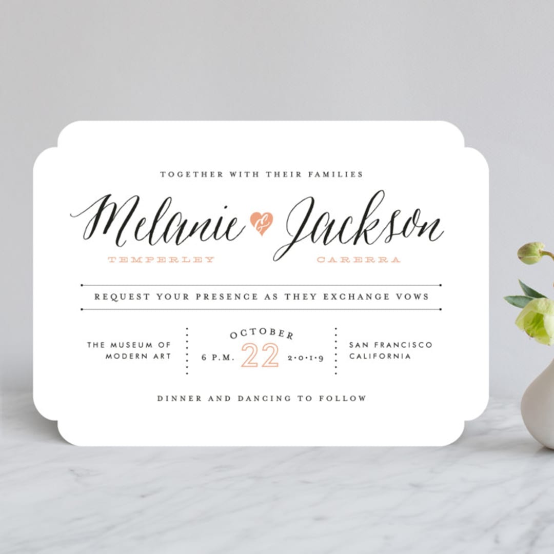"Heartbeat" - Wedding Invitations in Petal by Sarah Curry - Front