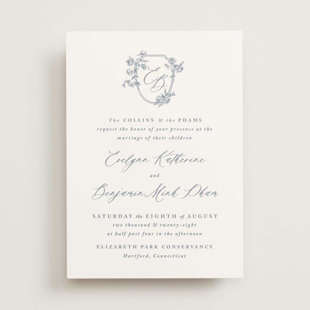 "Close to my Heart" - Wedding Invitations in Twilight Whisper by Design Lotus - Front