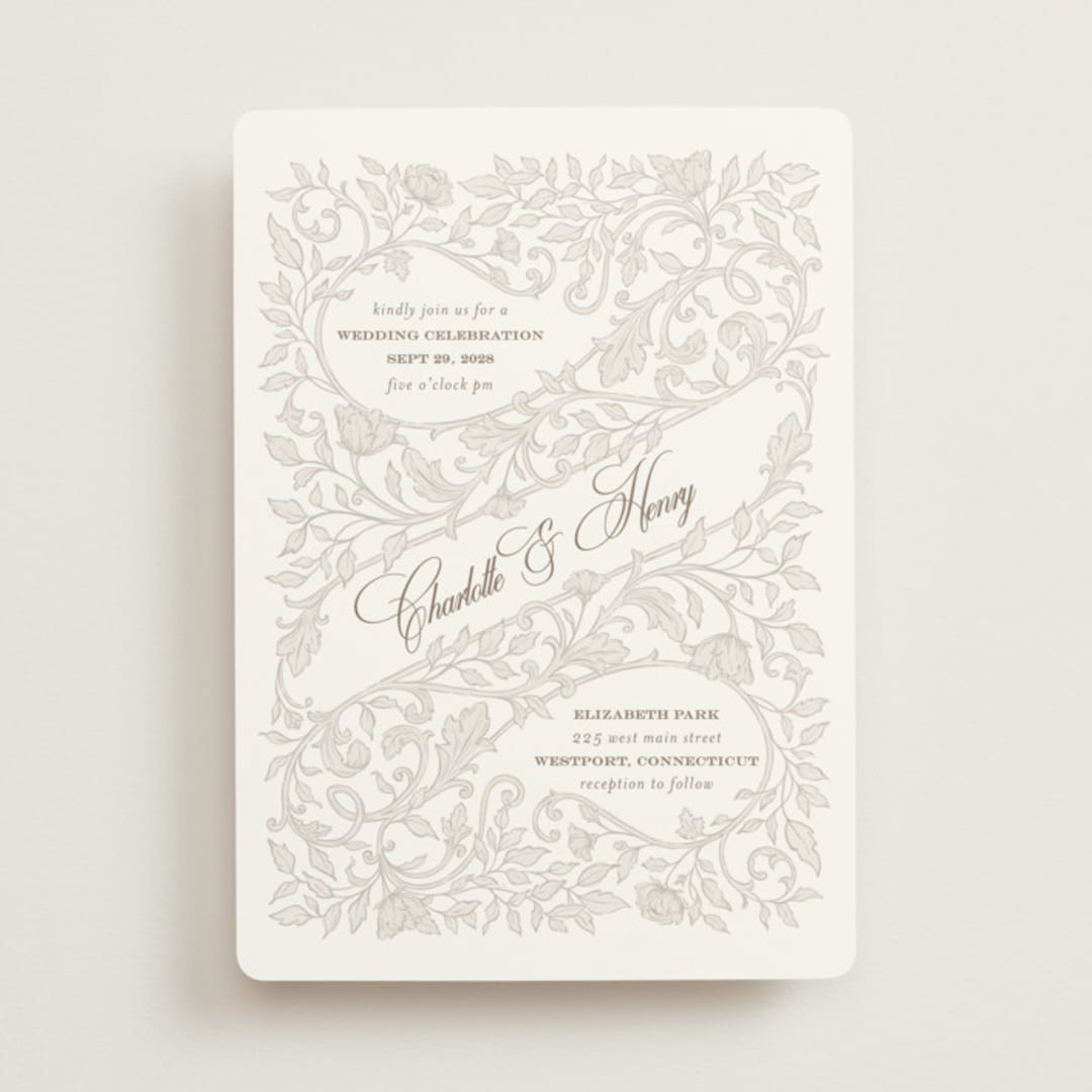 "vintage flourishes" - Wedding Invitations in Natural by BR Designs - Front