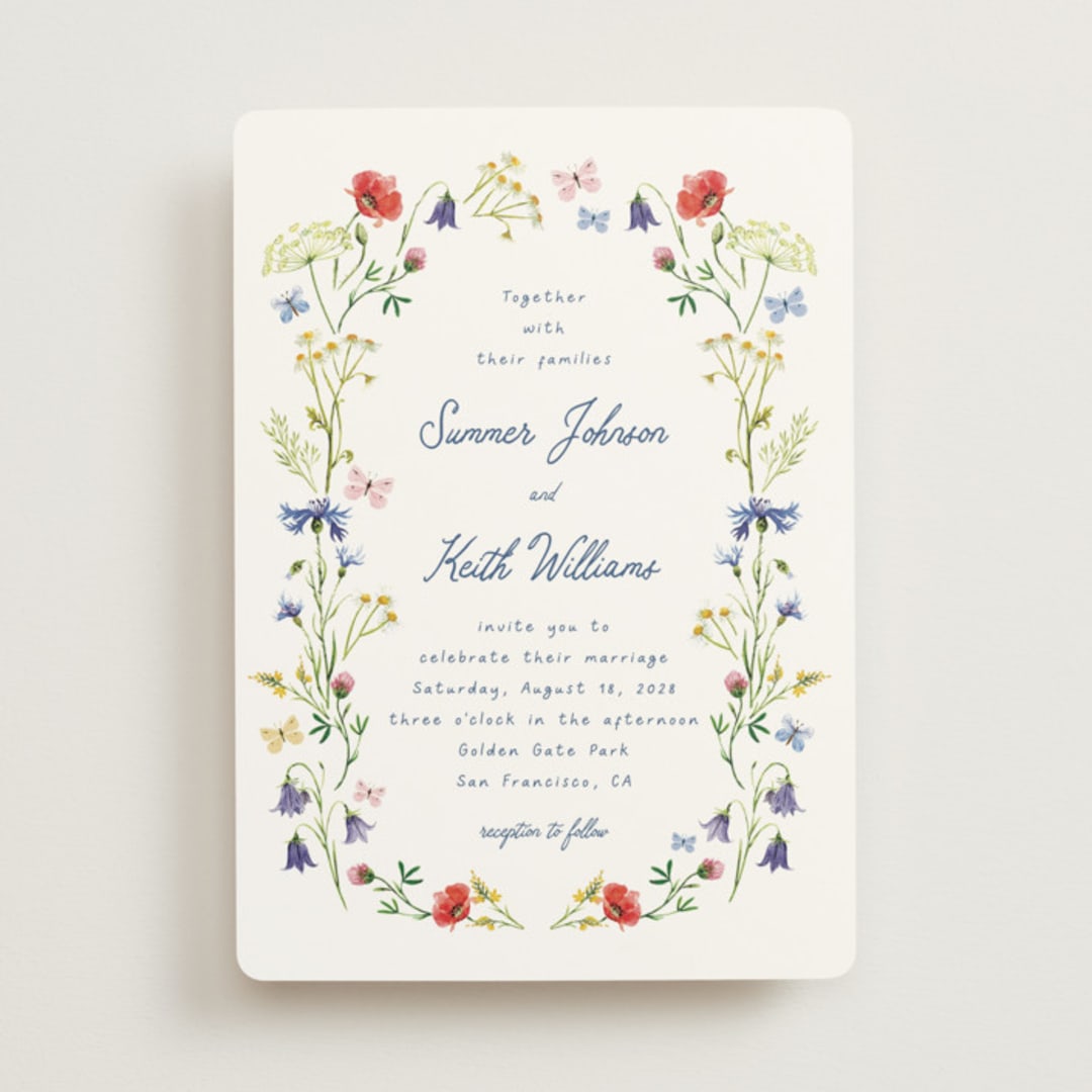 "Wildflower Romance" - Wedding Invitations in Ivory by frau brandt - Front