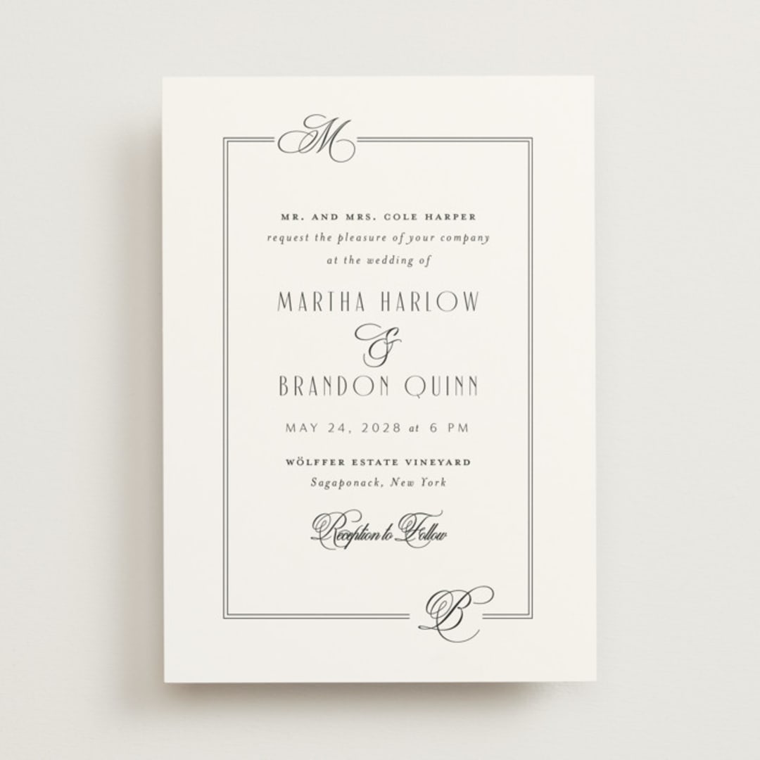 "Black Tie Elegance" - Wedding Invitations in Tuxedo by Nicoletta Savod - Front
