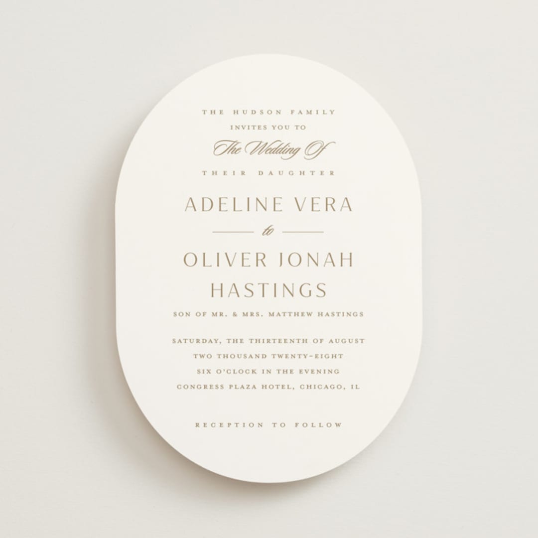 "Classic decorum" - Wedding Invitations in Golden by Stacey Meacham - Front
