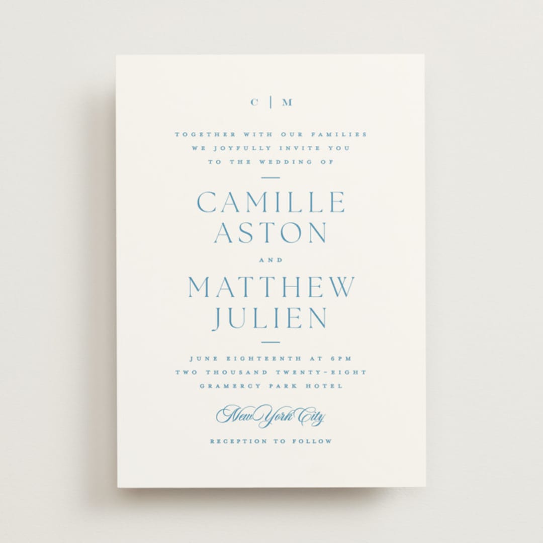 "Gwenyth" - Wedding Invitations in Neptune by Kristie Kern - Front