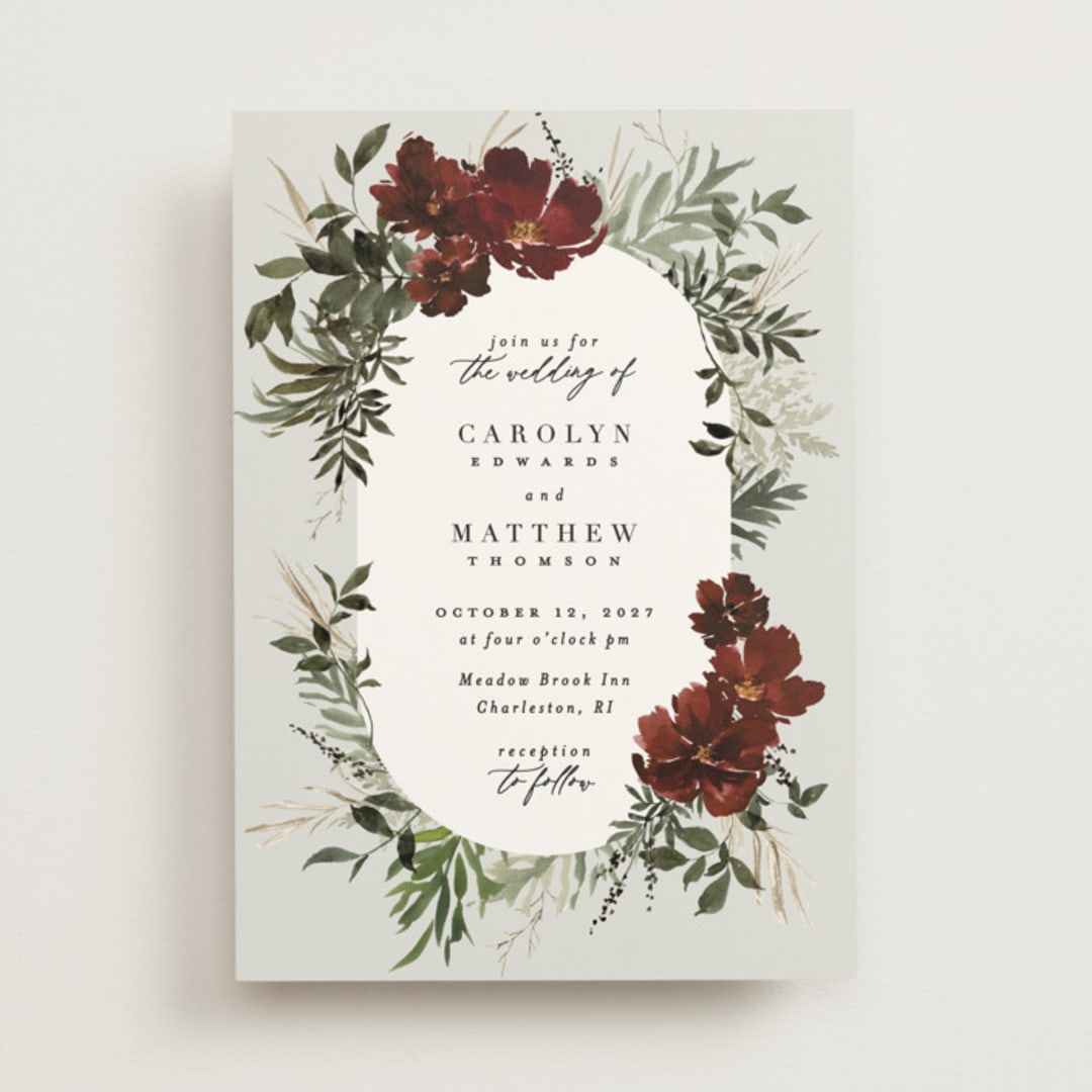 "harvest" - Wedding Invitations in Cabernet by Everett Paper Goods - Front