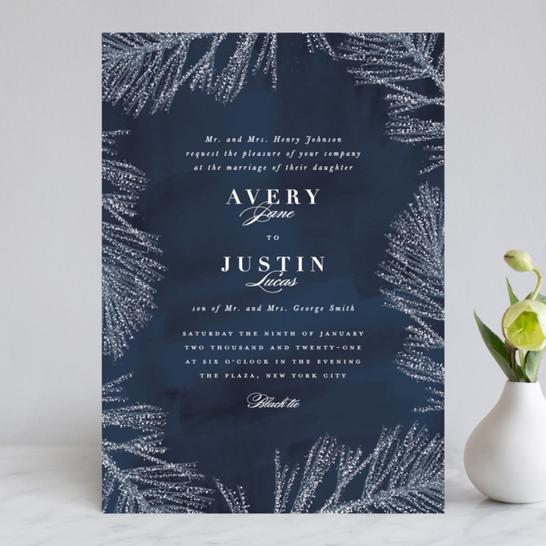 "Frosty chic" - Wedding Invitations in Peacock by Creo Study - Front
