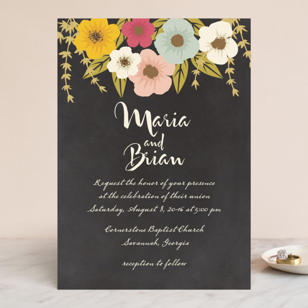 "Plentiful Blossoms" - Wedding Invitations in Soft Peach by Faith Harlow - Front