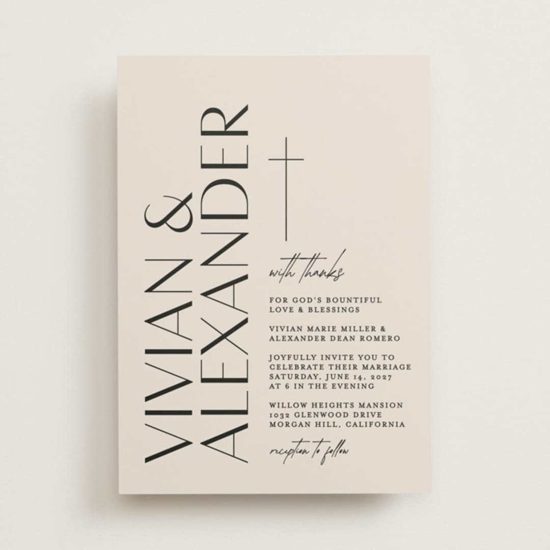 "Ascent" - Wedding Invitations in Ecru by Erica Krystek - Front