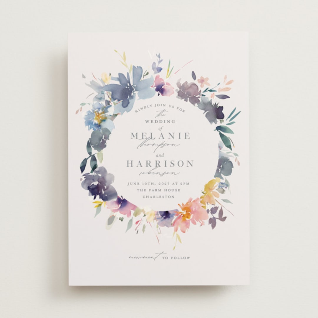 "Cheerful Bouquet" - Wedding Invitations in Chardonnay by Lori Wemple - Front