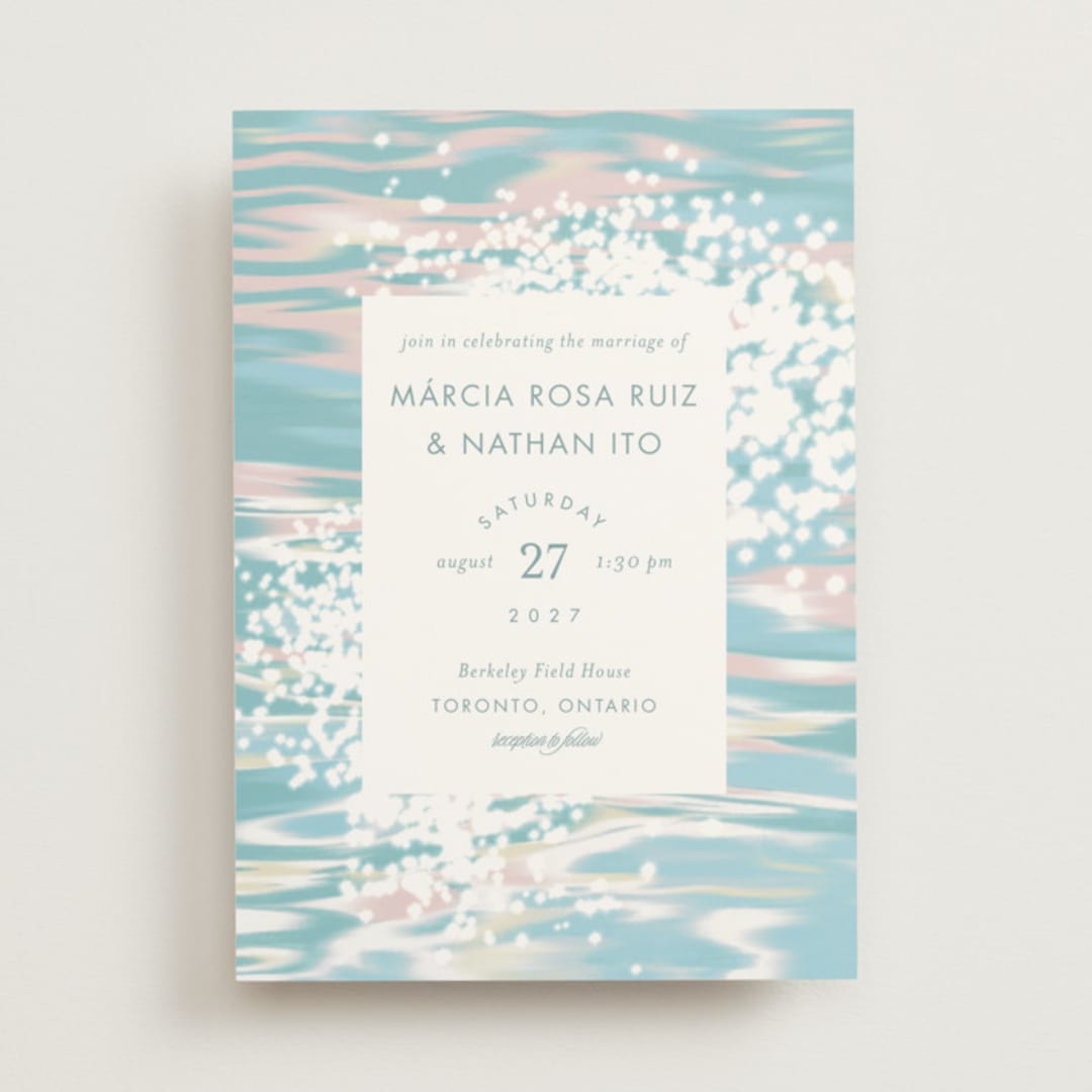 "Glisten" - Wedding Invitations in Rose Quartz by Sam Dubeau - Front