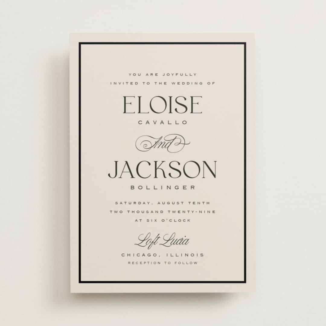 "Galleria" - Wedding Invitations in Onyx by Laura Hankins - Front