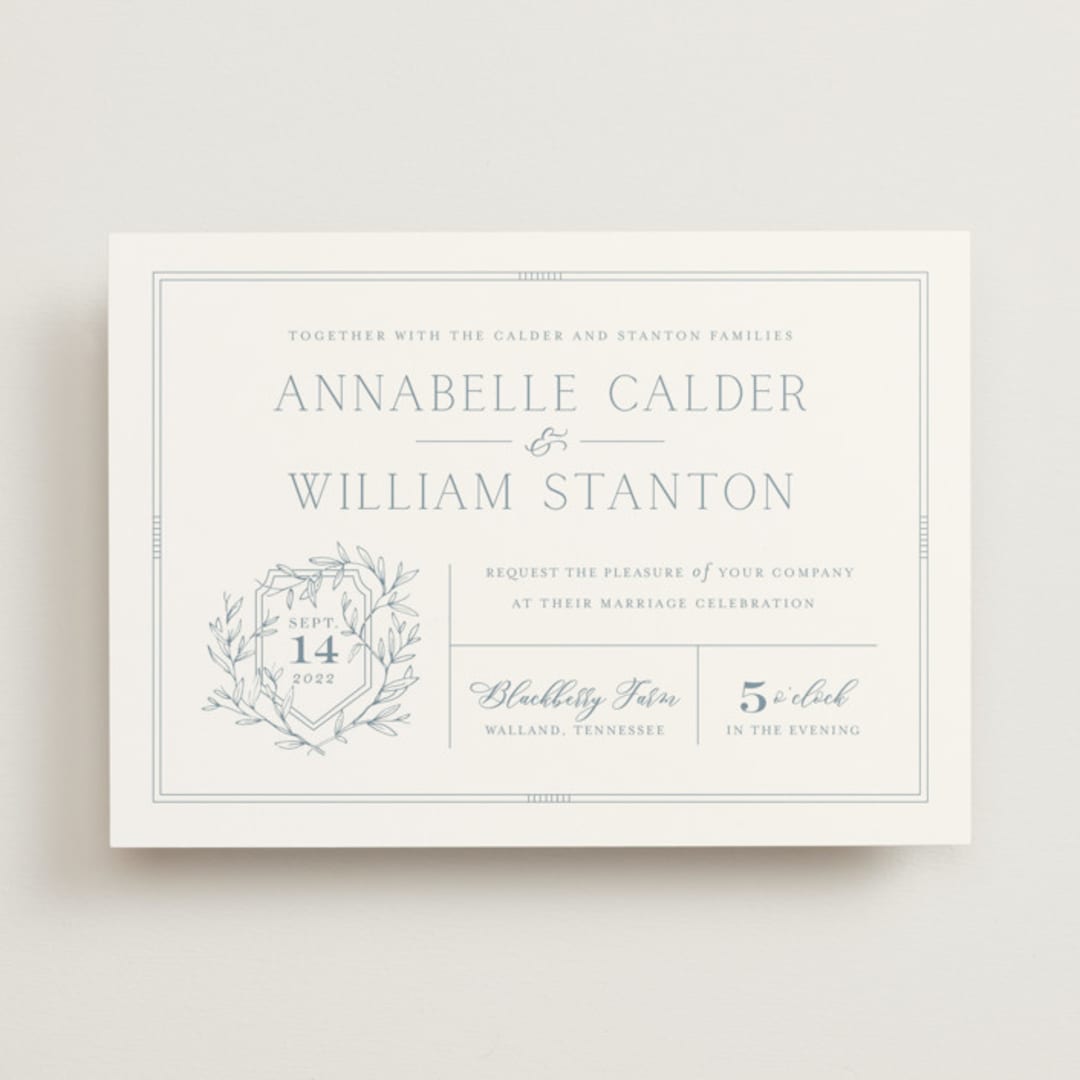 "Love Beyond Measure" - Wedding Invitations in Mineral by Oscar and Emma - Karly Depew - Front