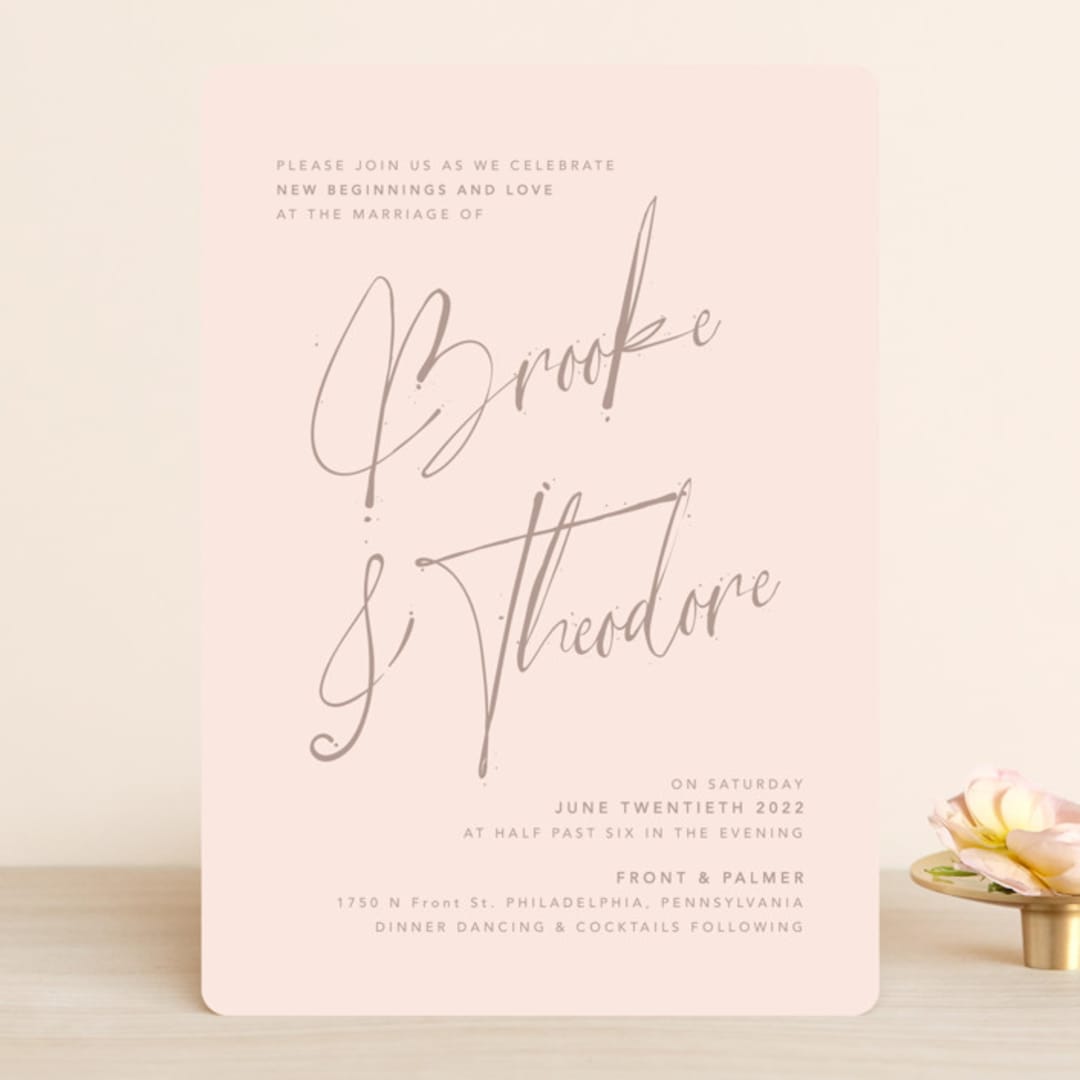 "Signature Style" - Wedding Invitations in Champagne by Design Lotus - Front